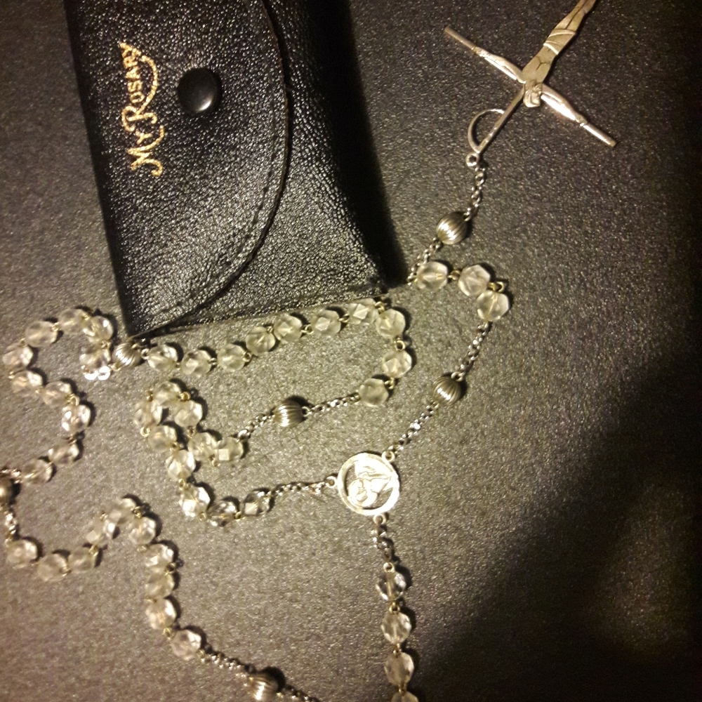Sterling Silver and Crystal Beads Rosary June 1966